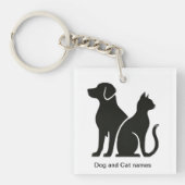Hond en Kat boho ontwerp Sleutelhanger (voorkant)