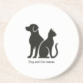 Hond en Kat boho ontwerp Zandsteen Onderzetter (Voorkant)