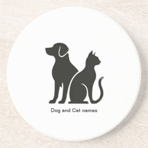 Hond en Kat boho ontwerp Zandsteen Onderzetter