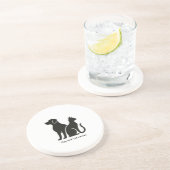 Hond en Kat boho ontwerp Zandsteen Onderzetter (Zijkant)