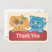 Hond en kat briefkaart (Voorkant / Achterkant)