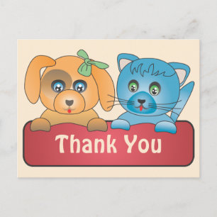 Hond en kat briefkaart
