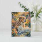Hond en Kat Briefkaart (Staand voorkant)