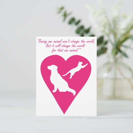 Hond en kat briefkaart (Staand voorkant)