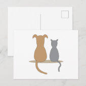 Hond en kat briefkaart (Voorkant / Achterkant)