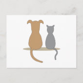 Hond en kat briefkaart (Voorkant)