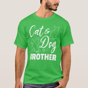 Hond en Kat Broer Hond Broer Hondenliefhebber Katt T-shirt