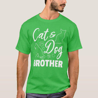 Hond en Kat Broer Hond Broer Hondenliefhebber Katt T-shirt