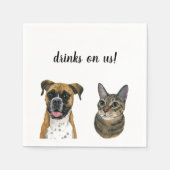 Hond en Kat Cocktail servetten (Voorkant)