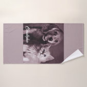 Hond en Kat, Gepersonaliseerd Opzoeken Badhanddoek (Badhanddoek)