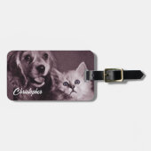 Hond en Kat, Gepersonaliseerd Opzoeken Bagagelabel (Voorkant horizontaal)