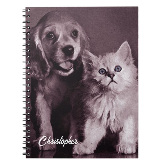 Hond en Kat, Gepersonaliseerd Opzoeken Notitieboek (Voorkant)