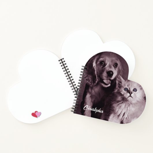 Hond en Kat, Gepersonaliseerd Opzoeken Notitieboek (Binnen)