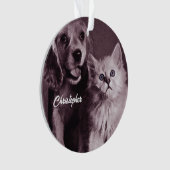 Hond en Kat, Gepersonaliseerd Opzoeken Ornament (voorkant)
