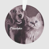 Hond en Kat, Gepersonaliseerd Opzoeken Ornament (voorkant)