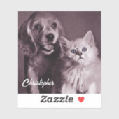 Hond en Kat, Gepersonaliseerd Opzoeken Sticker (Vel)