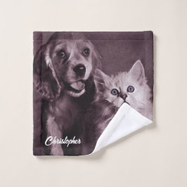 Hond en Kat, Gepersonaliseerd Opzoeken Washandje