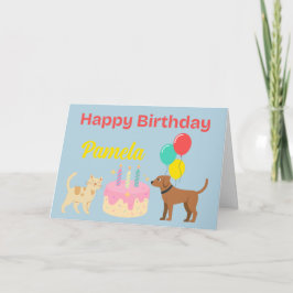 HOND EN KAT HAPPY BIRTHDAY KAART