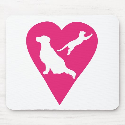 Hond en Kat Harten Muismat (Voorkant)