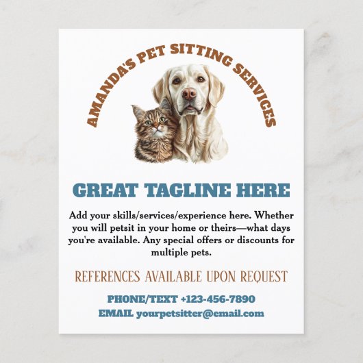 Hond en Kat Hond Wandelen Service Flyer (Voorkant)