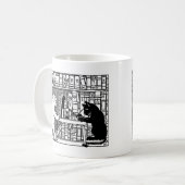 Hond en Kat in de Bibliotheek Koffiemok (Voorkant links)