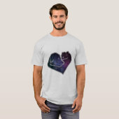 Hond en kat in de ruimte t-shirt (Voorkant volledig)
