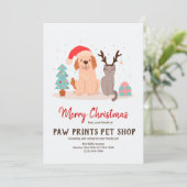 Hond en Kat Kerst Kaart (Staand voorkant)