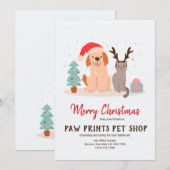 Hond en Kat Kerst Kaart (Voorkant / Achterkant)