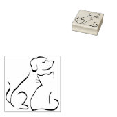 hond en kat kunst stempel (Gestempeld)