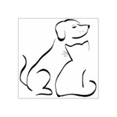 hond en kat kunst stempel (Afrduk)
