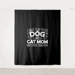 Hond en kat mam Moederdag beste mam ooit dierlijk Wandkleed