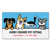 Hond en Kat Pet Sitting Schattig Dierenverzorging  Magnetisch Visitekaartje (Voorkant)