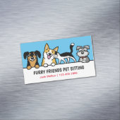 Hond en Kat Pet Sitting Schattig Dierenverzorging  Magnetisch Visitekaartje (Voorbeeld)