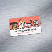 Hond en Kat Pet Sitting Schattig Dierenverzorging  Magnetisch Visitekaartje (Voorbeeld)
