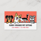 Hond en Kat Pet Sitting Schattig Dierenverzorging  Visitekaartje (Voorkant)