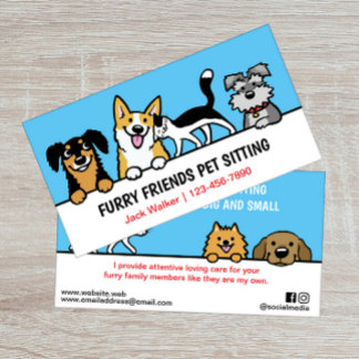 Hond en Kat Pet Sitting Schattig Dierenverzorging Visitekaartje