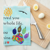 Hond en Kat Pet Sympathy Memorial Keuken Handdoek (Quarter Fold)