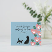 Hond en kat redden bedankkaart (Staand voorkant)