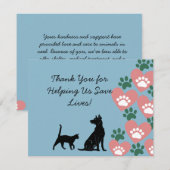 Hond en kat redden bedankkaart (Voorkant / Achterkant)