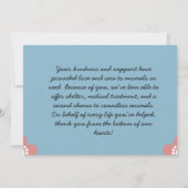 Hond en kat redden bedankkaart (Achterkant)