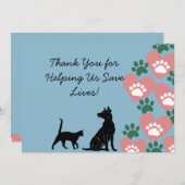 Hond en kat redden bedankkaart (Voorkant / Achterkant)
