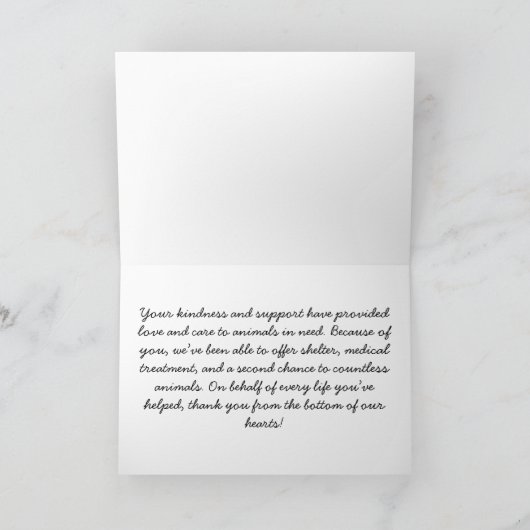 Hond en kat redden bedankkaart (Binnen)