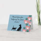 Hond en kat redden bedankkaart (Voorkant)