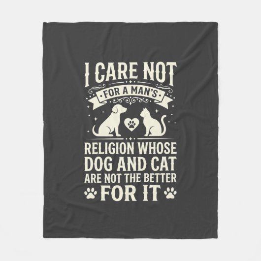 Hond en Kat Religie Citaten Fleece Deken (Voorkant)