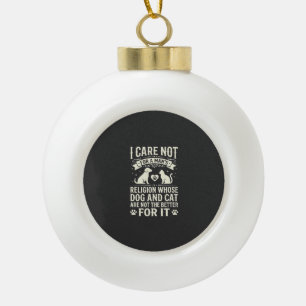 Hond en Kat Religie Citaten Keramische Bal Ornament