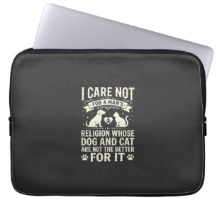 Hond en Kat Religie Citaten Laptop Sleeve