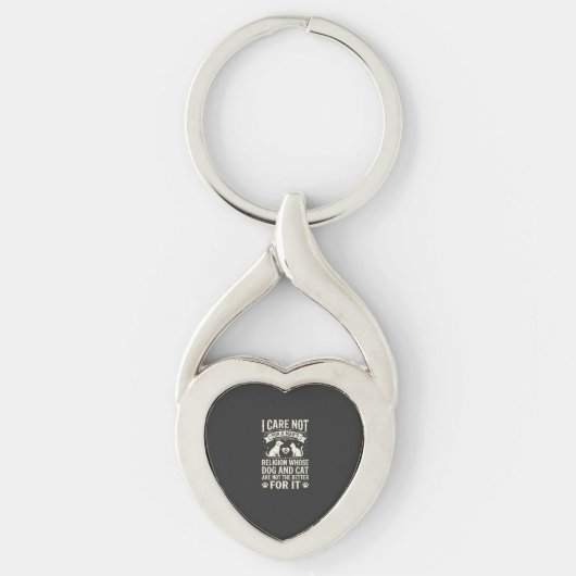 Hond en Kat Religie Citaten Sleutelhanger (Voorkant)