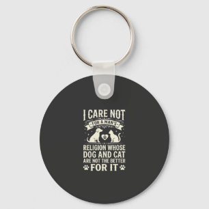 Hond en Kat Religie Citaten Sleutelhanger