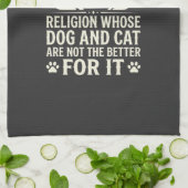 Hond en Kat Religie Citaten Theedoek (Gevouwen)
