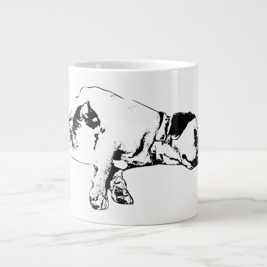 Hond en kat rusten samen monochrome kunst Mok (Voorkant)